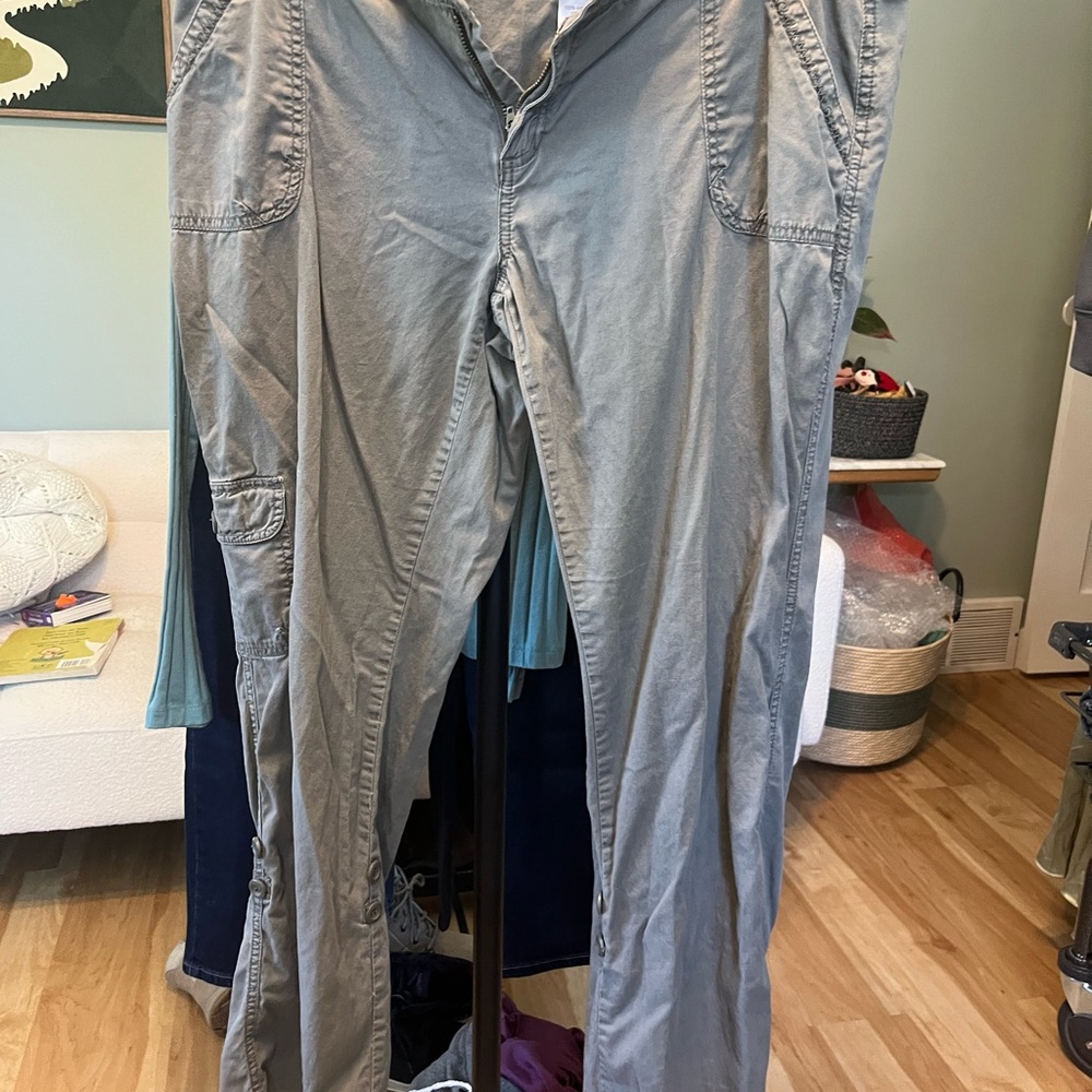 Maurices Light Olive Gray Cargo Pants with Pocket Details
